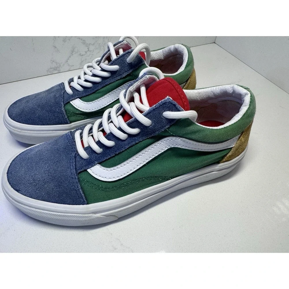 Vans Old Skool Yacht Club Shoes 5.5 W - 4 M Suede Canvas Color Block Colorful